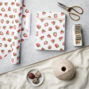 Aardbeien Verjaardag Cadeaupapier