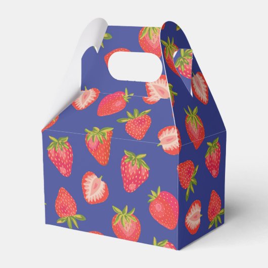 Aardbeien verjaardag huwelijk bedankdoosjes (Voorkant Zijde)