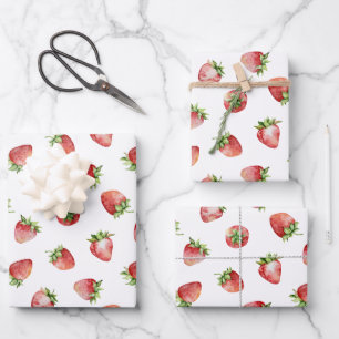 Aardbeien Verjaardag Inpakpapier Vel