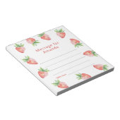 Aardbeien verjaardag tijd capsule bericht notitieblok (Schuin)