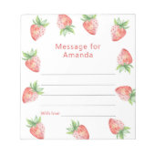 Aardbeien verjaardag tijd capsule bericht notitieblok (Voorkant)
