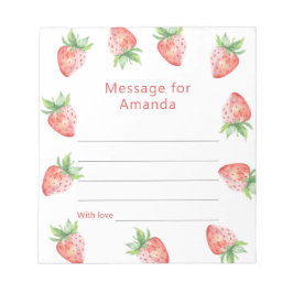 Aardbeien verjaardag tijd capsule bericht notitieblok