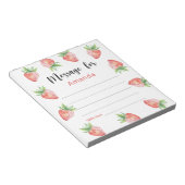 Aardbeien verjaardag tijd capsule bericht notitieblok (Schuin)