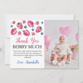 Aardbeien Verjaardagsfeest Dankkaart Bedankkaart (Voorkant)