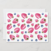 Aardbeien Verjaardagsfeest Dankkaart Bedankkaart (Achterkant)