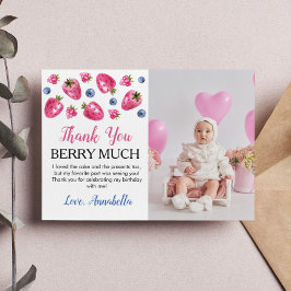Aardbeien Verjaardagsfeest Dankkaart Bedankkaart