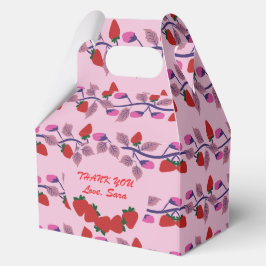 Aardbeien verjaardagsfeestje bedankdoosjes