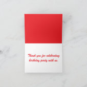 Aardbeien verjaardagsfeestje bedankkaart (Binnen)