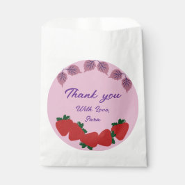 Aardbeien verjaardagsfeestje bedankzakje