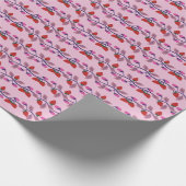 Aardbeien verjaardagsfeestje cadeaupapier (Hoek)