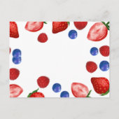 Aardbeien verjaardagsfeestje, dank berry thema's   briefkaart (Achterkant)