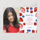 Aardbeien verjaardagsfeestje, dank berry thema's   briefkaart (Voorkant)