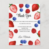 Aardbeien Verjaardagsfeestje| dank je verjaardag  Briefkaart (Voorkant)