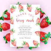 Aardbeien verjaardagsfeestje dank je wel heel erg bedankkaart