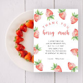 Aardbeien verjaardagsfeestje dank je wel heel erg bedankkaart