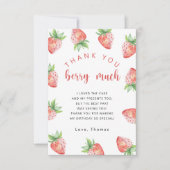Aardbeien verjaardagsfeestje dank je wel heel erg bedankkaart (Voorkant)
