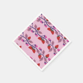 Aardbeien verjaardagsfeestje servet (Hoek)