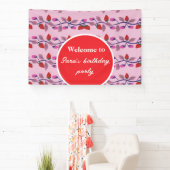 Aardbeien verjaardagsfeestje spandoek (Insitu)