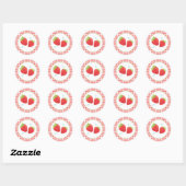Aardbeien verjaarde stickers Envelope sep picknick (Vel)