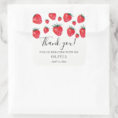 Aardbeien Verjaardentesticker Vierkante Sticker (Tas)