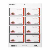 Aardbeien verrukkingen - Voedselcontainerlabels Etiket (Full Sheet)