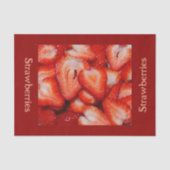 Aardbeien vers gesneden rood tissuepapier (Voorkant)