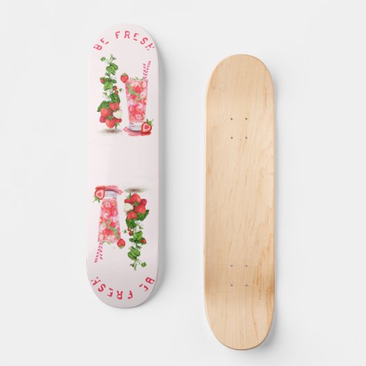 Aardbeien Verse Drink Skateboard (Voorkant)