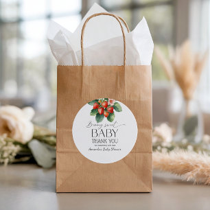 Aardbeien Verse Markt Beschering Baby Shower Ronde Sticker