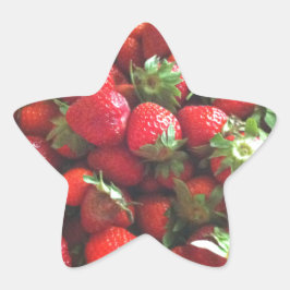 Aardbeien | verse rode bessen ster sticker
