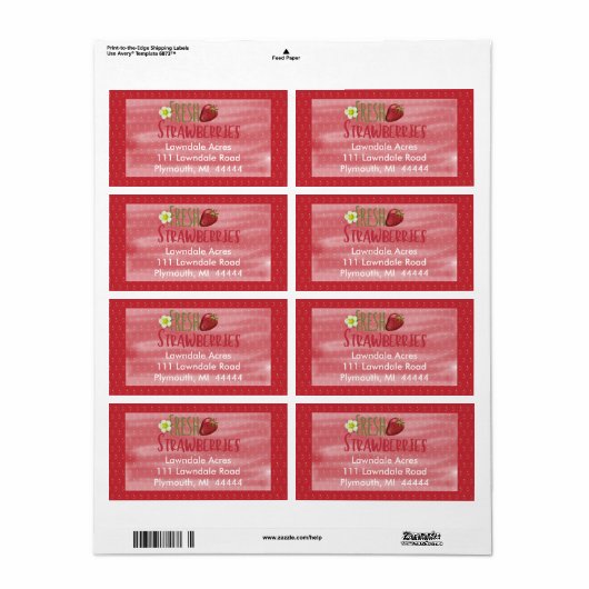 Aardbeien Verzendlabel (Full Sheet)