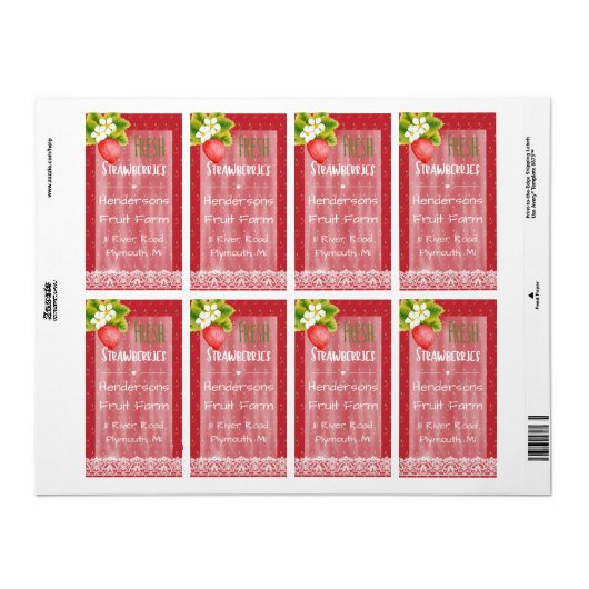 Aardbeien Verzendlabel (Full Sheet)