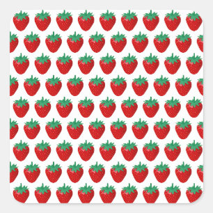 Aardbeien Vierkante Sticker