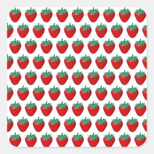 Aardbeien Vierkante Sticker (Voorkant)