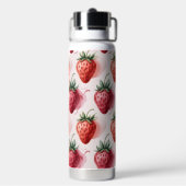 Aardbeien Vintage Boho Zomer Picknick Waterfles (Achterkant)
