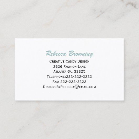 Aardbeien Visitekaartje (Achterkant)