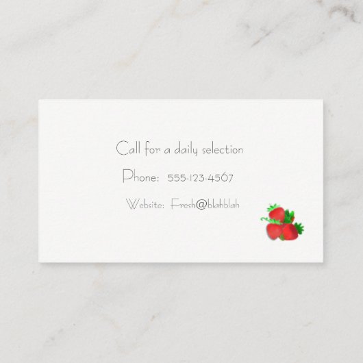 Aardbeien Visitekaartje (Achterkant)