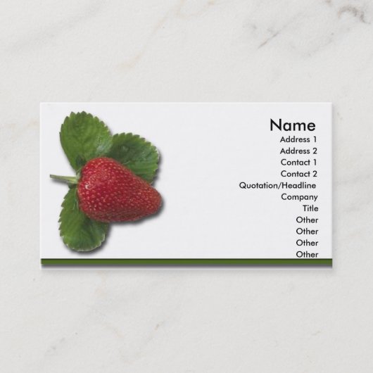 Aardbeien Visitekaartje (Voorkant)