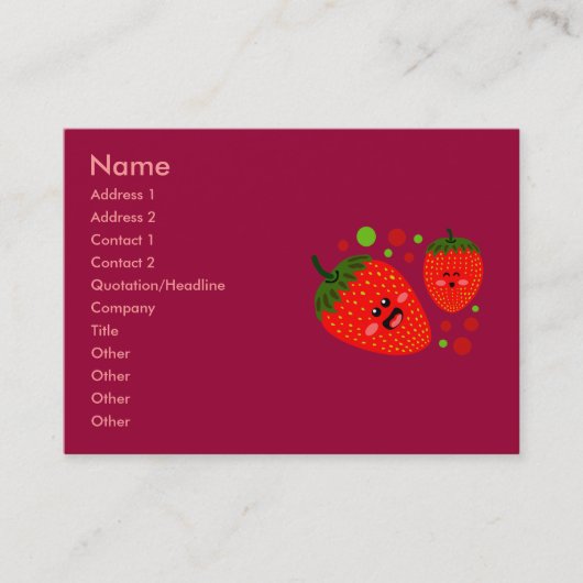Aardbeien Visitekaartjes (Voorkant)