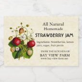  aardbeien voedselcontainer etiket (Enkel label)