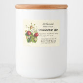 aardbeien voedselcontainer etiket (Voorkant)