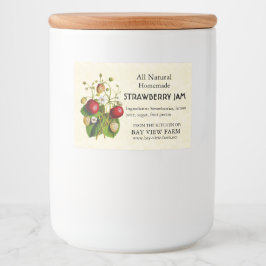  aardbeien voedselcontainer etiket