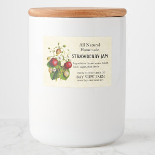 aardbeien voedselcontainer etiket