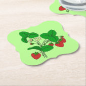 Aardbeien voor ontbijt kartonnen onderzetters (Gekanteld)