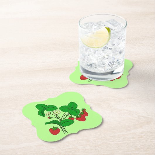 Aardbeien voor ontbijt kartonnen onderzetters (Insitu)