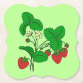 Aardbeien voor ontbijt kartonnen onderzetters (Voorkant)