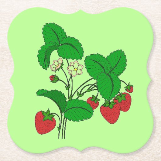 Aardbeien voor ontbijt kartonnen onderzetters (Voorkant)