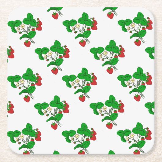 Aardbeien voor ontbijt kartonnen onderzetters (Voorkant)