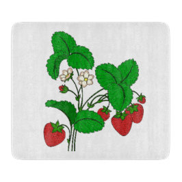 Aardbeien voor ontbijt snijplank