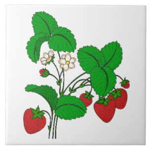 Aardbeien voor ontbijt tegeltje
