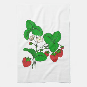 Aardbeien voor ontbijt theedoek